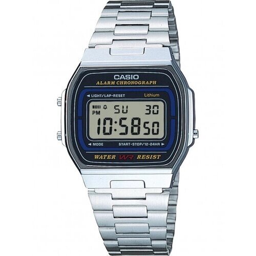 Наручные часы CASIO Vintage A164WA-1VES, серебряный, синий