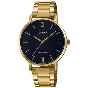 Наручные часы CASIO Японские наручные часы Casio Collection LTP-VT01G-1B, белый, золотой