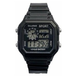 Наручные часы Часы наручные электронные , спорт, ремешок силикон 24.5 см, черный