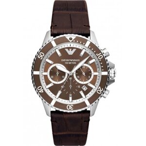 Наручные часы EMPORIO ARMANI AR11486, коричневый, серебряный