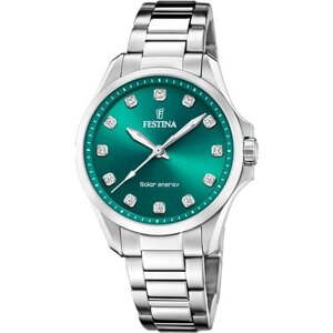 Наручные часы FESTINA Solaris, зеленый, серебряный