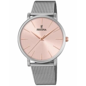 Наручные часы FESTINA Женские Boyfriend F20475/2 с гарантией, золотой, серебряный