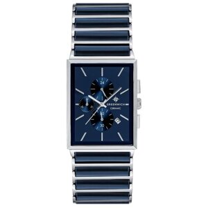 Наручные часы GREENWICH Мужские английские GW 533.10.36 с хронографом с гарантией, синий, серебряный