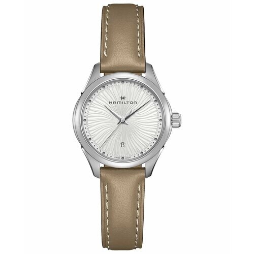 Наручные часы Hamilton Швейцарские женские часы Hamilton Jazzmaster Lady Quartz H32231810 с гарантией, серебряный, коричневый