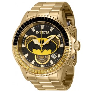 Наручные часы INVICTA Часы мужские кварцевые Invicta DC Comics Batman 41272, золотой