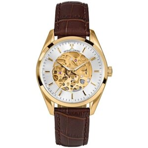 Наручные часы JACQUES LEMANS Classic 1-2087E, коричневый, золотой