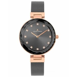 Наручные часы JACQUES LEMANS Кварцевые женские часы Jacques Lemans Design Collection 1-2139F с гарантией, черный, золотой