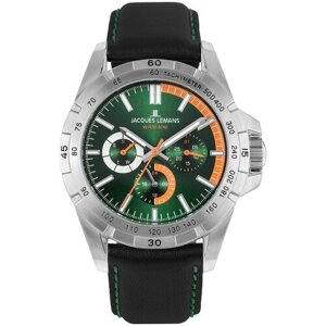 Наручные часы jacques lemans наручные часы jacques lemans 42-11D, зеленый, серебряный