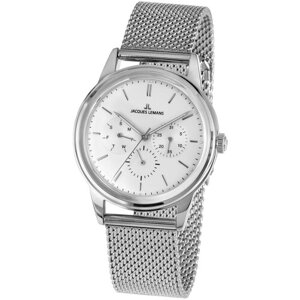 Наручные часы JACQUES LEMANS Retro Classic 1-2061G, серебряный, белый