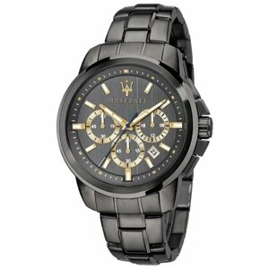 Наручные часы Maserati Мужские наручные часы-хронограф Maserati Successo R8873621007 с гарантией, золотой, черный