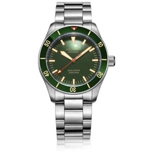 Наручные часы Sea star V2 green dial green ceramic bezel, зеленый