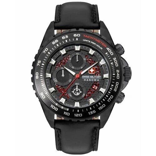 Наручные часы Swiss Military Hanowa Мужские наручные часы Swiss Military Hanowa SMWGC2102230 с гарантией, черный, красный