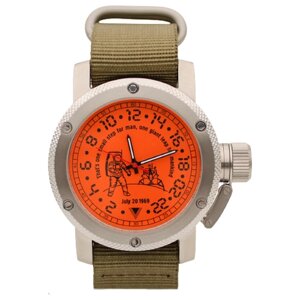 Наручные часы ТРИУМФ Командирские Часы Высадка на Луне механические с автоподзаводом (сапфировое стекло) 1127.21, оранжевый