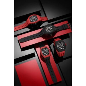 Наручные часы TSAR BOMBA Interchangeable Automatic Watch TB8218BR, черный, красный