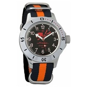 Наручные часы Восток Амфибия Наручные механические часы с автоподзаводом Восток Амфибия 120657 black orange, оранжевый