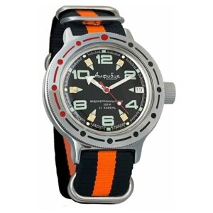 Наручные часы Восток Амфибия Наручные механические часы с автоподзаводом Восток Амфибия 420334 black orange, оранжевый