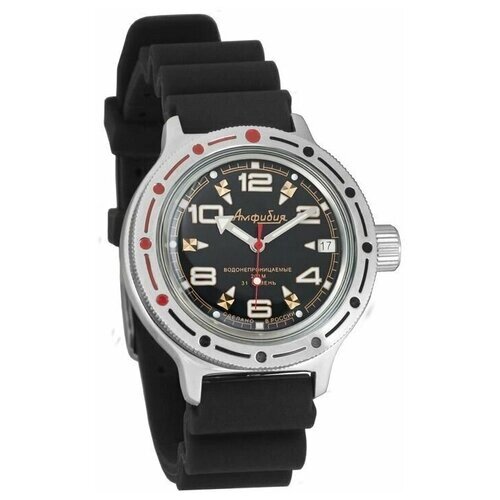 Наручные часы Восток Амфибия Наручные механические часы с автоподзаводом Восток Амфибия 420335 resin 120 black, черный
