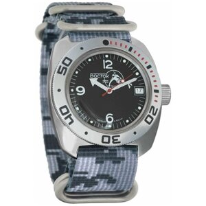 Наручные часы Восток Амфибия Наручные механические часы с автоподзаводом Восток Амфибия 710634 digitalgrey, серый