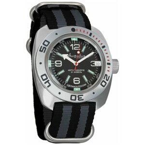 Наручные часы Восток Амфибия Наручные механические часы с автоподзаводом Восток Амфибия 710640 black grey, серый
