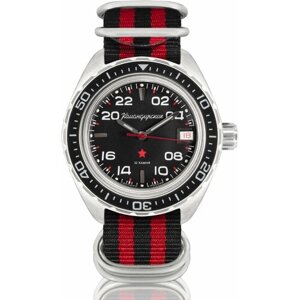 Наручные часы Восток Командирские Наручные механические часы с автоподзаводом Восток Командирские 02037А black red, красный
