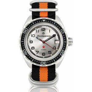 Наручные часы Восток Командирские Наручные механические часы с автоподзаводом Восток Командирские 020708 black orange, оранжевый