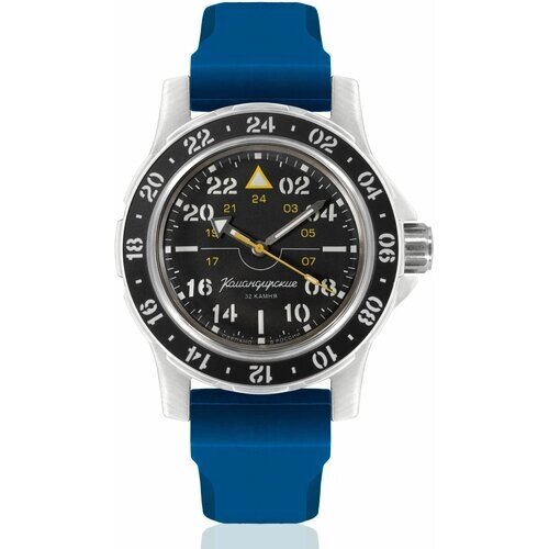 Наручные часы Восток Командирские Наручные механические часы с автоподзаводом Восток Командирские 18010Б resin blue, синий