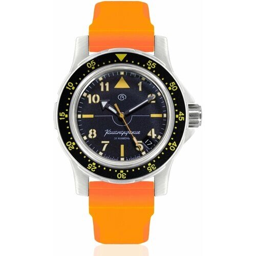 Наручные часы Восток Командирские Наручные механические часы с автоподзаводом Восток Командирские 18020А resin orange, оранжевый