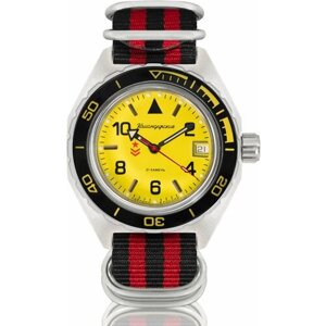 Наручные часы Восток Командирские Наручные механические часы с автоподзаводом Восток Командирские 650855 black red, красный