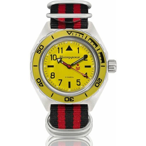 Наручные часы Восток Командирские Наручные механические часы с автоподзаводом Восток Командирские 650859 black red, красный
