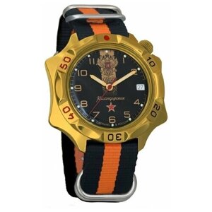 Наручные часы Восток Командирские Наручные механические часы Восток Командирские 539792 black orange, оранжевый