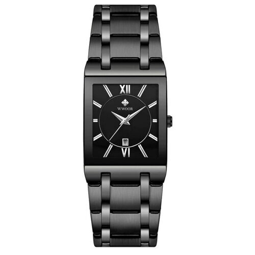 Наручные часы WWOOR Элегантные мужские наручные кварцевые часы в подарочной упаковке, черный, серебряный