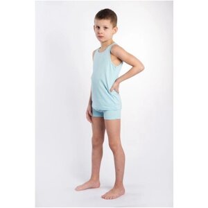 Нижнее белье для мальчика Diva Kids: комплект майка и трусы-боксеры, 6 мес -9 лет, 134 см, голубой