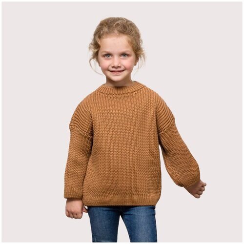 NÖLEBIRD Детский свитер в стиле оверсайз цвет коричневый