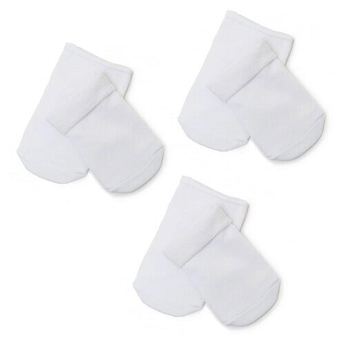 Носки детские из хлопка OLANT BABY, белые, размер 6-9 мес., 3 пары