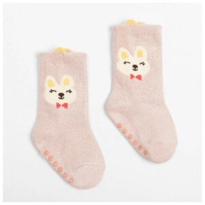 Носки детские махровые со стопперами MINAKU цв. розовый, р-р 10-12 см