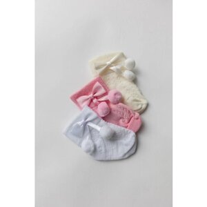 Носки для девочек, фантазийные, нескользящие, на Новый год, 3 пары, размер Рост 55-68., мультиколор