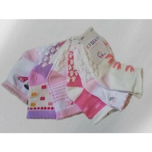 Носки Кушан 6 пар, размер 0-6 месяцев, розовый, белый