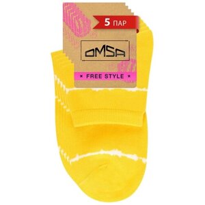 Носки Omsa, 5 пар, 5 уп., размер 35-38, желтый
