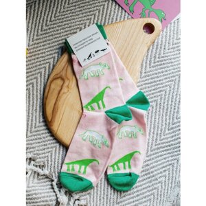 Носки простые вещи, размер 43 44 45, зеленый, розовый