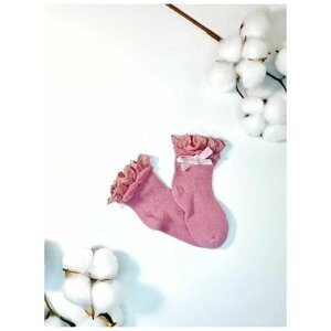 Носки , размер 0-6 месяцев, розовый