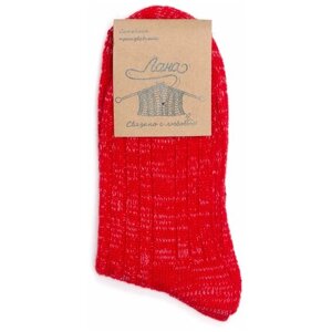Носки унисекс Oh_Lana, 1 пара, классические, вязаные, размер 43-44, красный