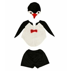 Новогодний костюм "Пингвин" для мальчиков, размер 116–128, белый и черный, всесезонный