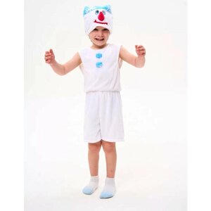 Новогодний костюм снеговика для мальчика полукомбинезон 110-116 рост