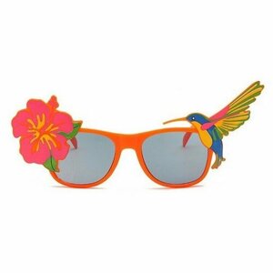 Очки карнавальные "Гавайи с цветком" оранжевые