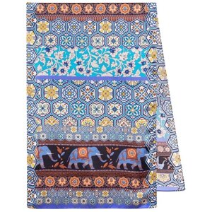 Палантин Павловопосадская платочная мануфактура,200х65 см, коричневый, фиолетовый