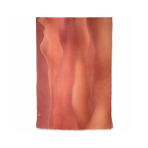 Палантин Павловопосадская платочная мануфактура,230х80 см, розовый, оранжевый