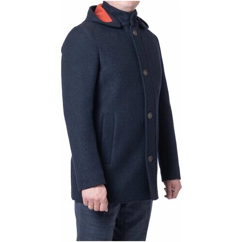 Пальто Formenti демисезонное, карманы, размер 54 XXL, синий
