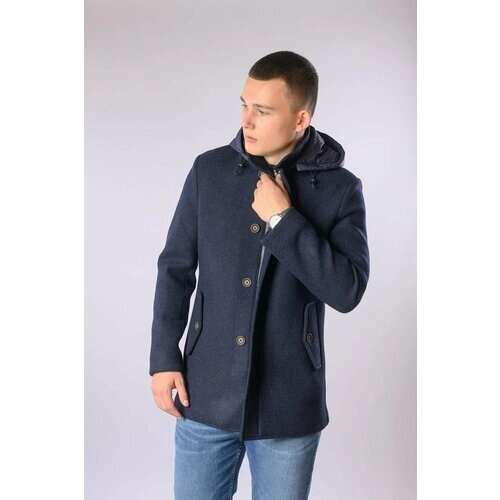 Пальто Formenti, карманы, размер 54 XXL, синий