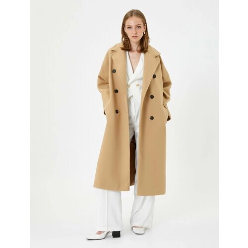 Пальто KOTON, размер 40, белый, коричневый