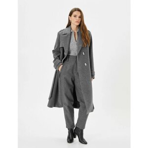 Пальто KOTON, размер 44, серый, черный